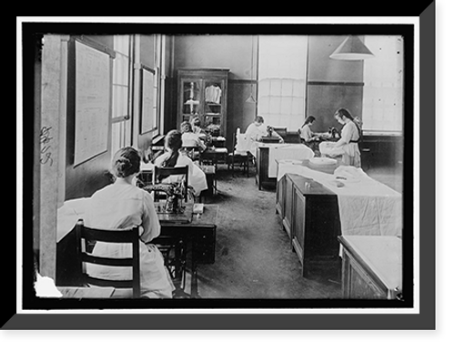 Historic Framed Print, GIRL SCOUTS. WAR SEWING WITH RED CROSS - 2,  17-7/8" x 21-7/8"