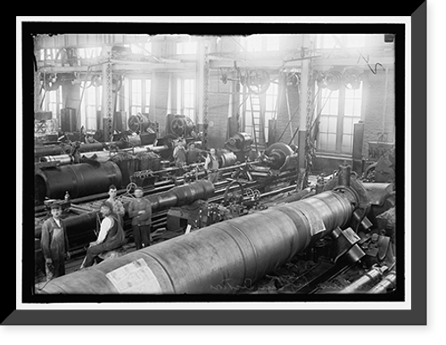 Historic Framed Print, NAVY YARD, U.S., WASHINGTON. BIG GUN SECTION OF SHOPS,  17-7/8" x 21-7/8"