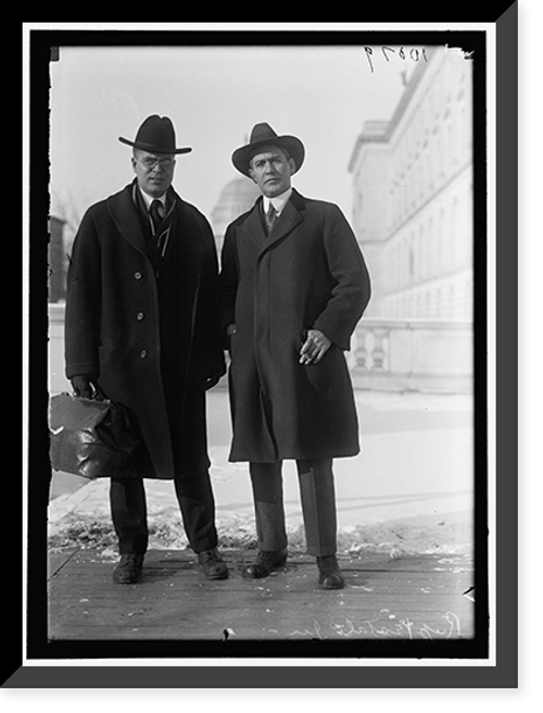 Historic Framed Print, JOHNSON, ROYAL CLEAVES. REP. FROM SOUTH DAKOTA, 1915-1927. LEFT, WITH REP. VESTAL OF INDIANA,  17-7/8" x 21-7/8"