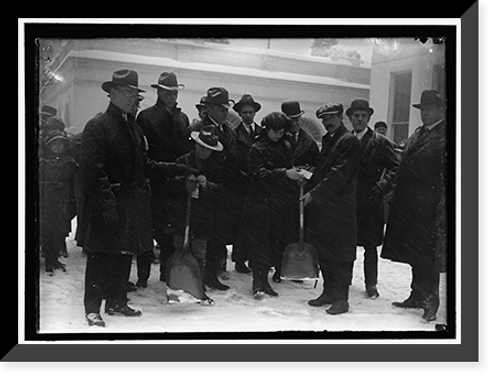 Historic Framed Print, [Group outside White House in snow] - 2,  17-7/8" x 21-7/8"