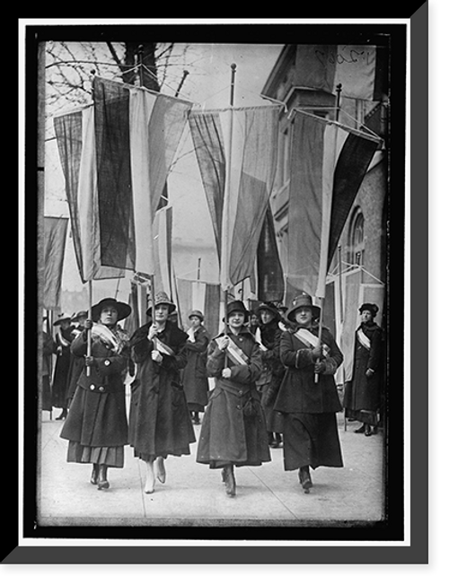 Historic Framed Print, [WOMAN SUFFRAGE PICKET PARADE],  17-7/8" x 21-7/8"