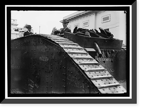 Historic Framed Print, LIBERTY LOANS. OFFICIAL LIBERTY BOND CAR, AND TANK - 4,  17-7/8" x 21-7/8"