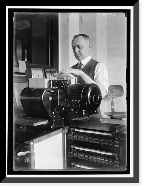Historic Framed Print, CENSUS BUREAU. DEPARTMENT OF COMMERCE. TABULATING MACHINE - 4,  17-7/8" x 21-7/8"
