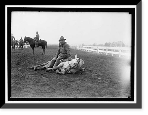 Historic Framed Print, HORSE SHOWS. WILD WEST SHOW ON HORSE SHOW GROUNDS, GIVEN BY SOLDIERS - 4,  17-7/8" x 21-7/8"