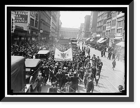 SHIPPING BOARD, U.S. EMPLOYEES, ON F STREET, Antique Poster