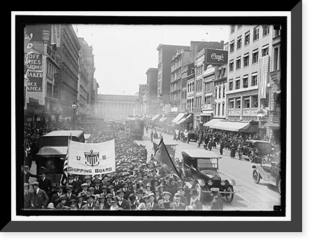 SHIPPING BOARD, U.S. EMPLOYEES, ON F STREET - 3, Vintage Poster