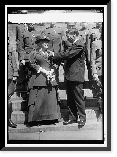 Historic Framed Print, MEDALS, DECORATIONS, ETC. SEC. BAKER DECORATING DR. SHAW AND SOLDIERS,  17-7/8" x 21-7/8"