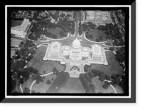 Historic Framed Print, CAPITOL, U.S. VIEW FROM AIR,  17-7/8" x 21-7/8"