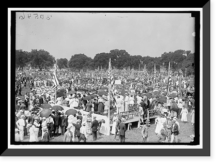 FOURTH OF JULY. GENERAL VIEW OF CROWD ON ELLIPSE FOR EXERCISES, Historic Reproduction