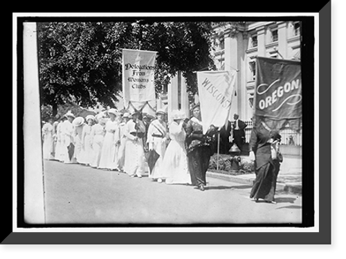 Historic Framed Print, WOMAN SUFFRAGE GROUP AT TREASURY,  17-7/8" x 21-7/8"