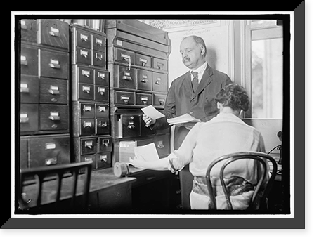 WOMAN SUFFRAGE. NATIONAL WOMEN'S PARTY HEADQUARTERS; OFFICE. SEN. CURTIS EXAMINING FILES, Vintage Wall Art