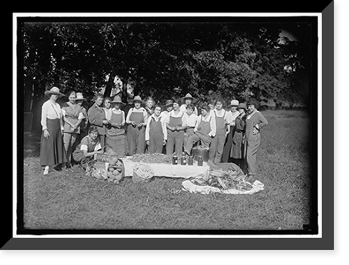 Historic Framed Print, GIRL SCOUTS. FARMERETTES HARVESTING CROPS,  17-7/8" x 21-7/8"