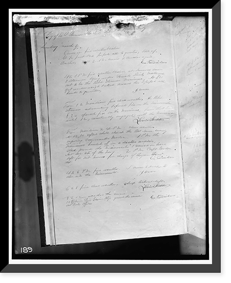Antique Portrait - Steamboats - Log of U.S. Steamer Monitor, Lieut