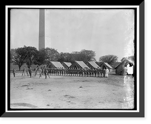 Historic Framed Print, Military camp; base of Washington Monument],  17-7/8" x 21-7/8"