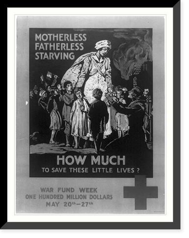 Motherless fatherless starving. How much to save these little lives?, Vintage Wall Art