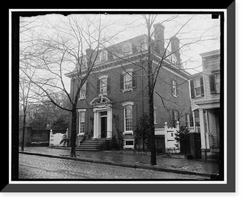 Historic Framed Print, James Roosevelt's new home. Washington, D.C., Jan. 15. The new Washington home of James Roosevelt who is to stay in Washington as the Confidential Secretary to his Father President Roosevelt.,  17-7/8" x 21-7/8"