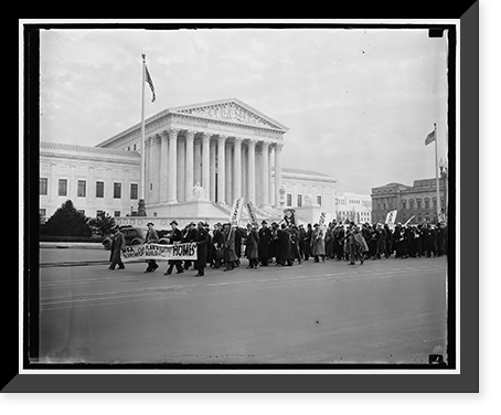 Historic Framed Print, [WPA march in front of the U.S. Supreme Court],  17-7/8" x 21-7/8"