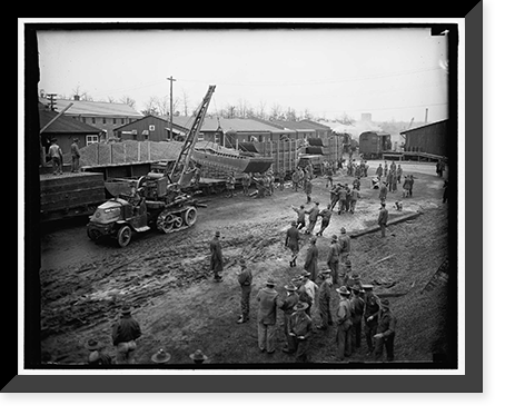 Fort Belvoir troops proceed to flood area. Fort Belvoir, Va, Vintage Print