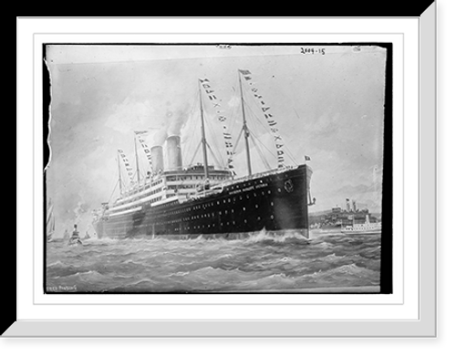 Historic Framed Print, Kaiserin Auguste Victoria, a ship (painting by Fred Pansing).Fred Pansing,  17-7/8" x 21-7/8"
