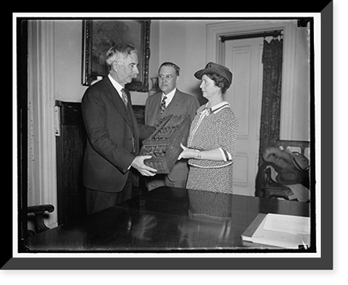 Historic Framed Print, First calculating machine presented to Smithsonian. Washington, D.C., March 31.,  17-7/8" x 21-7/8"