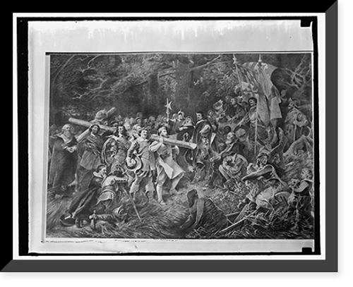 Historic Framed Print, Catholic settlement in MD. at [...] of Lord Baltimore,  17-7/8" x 21-7/8"