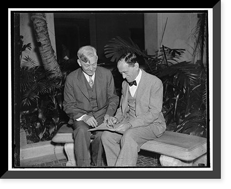 Plan Pan American Exposition. Washington, D.C., April 17. Dr. Roscoe R. Hill (left) former economic advisor to Latin-America for the State Dept, Vintage Print