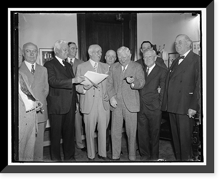 Rep. Hatton Summers; Rep. Albert Thomas; Capt. J.W. Flanagan; Rep. Sam Rayburn; Vice. Pres. Garner; Sen. Morris Sheppard; Sen. Tom Connolly, Vintage Poster