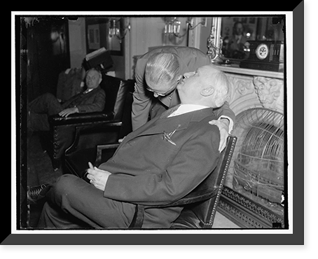 Historic Framed Print, What we do now." Washington,  D.C.,  May 18. Senator Matthew M. Neely (left) of West Virginia and Senator William H. Dietrich (right) of Ill.,  17-7/8" x 21-7/8"