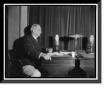 Secretary of Com. Daniel Ropen broadcasting, Antique Poster
