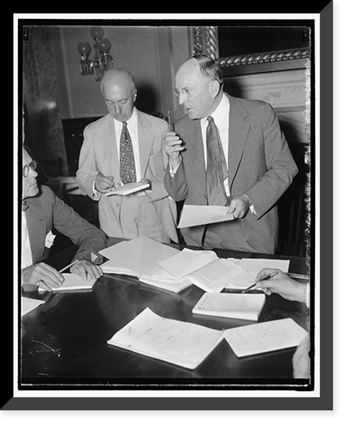 Historic Framed Print, Colorado Senator. Washington, D.C., July 29. A new and informal picture of Senator Alva B. Adams of Colorado, 7/29/37,  17-7/8" x 21-7/8"