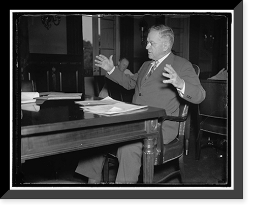 Historic Framed Print, Ickes criticizes housing bill. Washington, D.C. Aug 5.,  17-7/8" x 21-7/8"