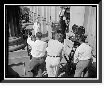 Supreme Court appointee faces movie cameras. Washington, D.C. Aug. 12. Shortly after he was nominated as a member of the United States Supreme Court today, Senator Hugo L, Vintage Poster