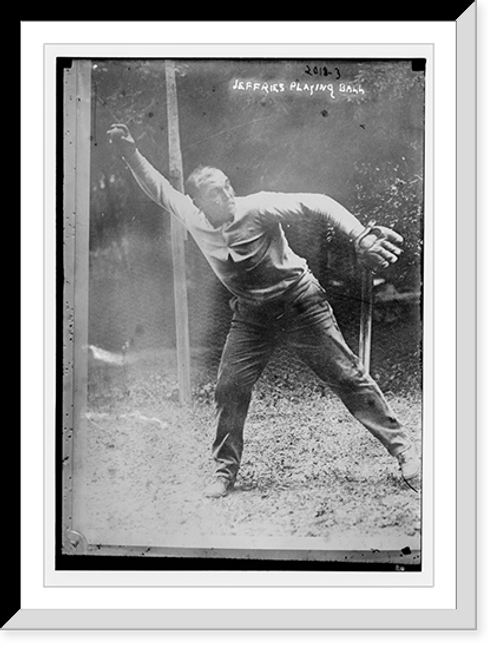 Historic Framed Print, Jeffries playing ball,  17-7/8" x 21-7/8"