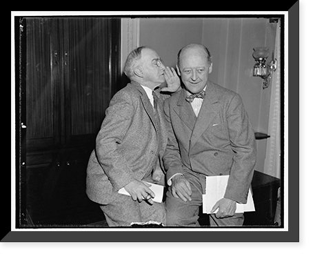 Perfect harmony. Washington, D.C., Nov. 2. Seems that Rep. James W. Wadsworth, Republican of New York, is getting a bit of confidential arms information from Rep. Luther A. Timeless Wall Art Print