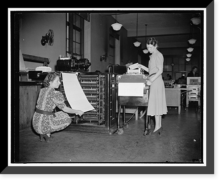 New machine to speed up statistics of census of 1940. Washington, D.C., Dec. 2, Historic Print