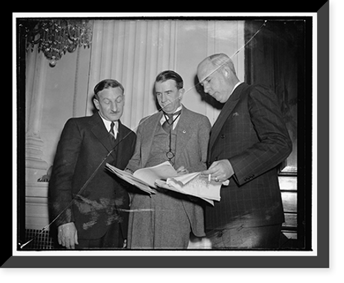 Historic Framed Print, Principals in today's NLRB Committee hearing. Washington, D.C., Dec. 12. While Edmund Toland, Counsel for the Smith Committee Investigating the NLRB, was questioning William M.,  17-7/8" x 21-7/8"