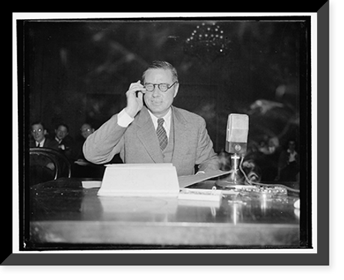 Historic Framed Print, NLRB Investigating Committee quizzes Edwin S. Smith, Board member. Washington, D.C., Dec. 15. While testifying before the House Committee Investigating the National Labor Relations Board today, Edwin S.,  17-7/8" x 21-7/8"