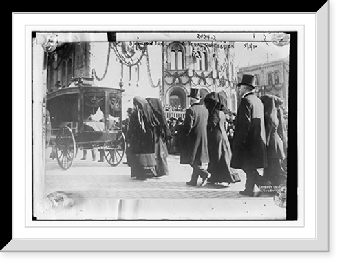 Historic Framed Print, Bjornson family in funeral procession,  17-7/8" x 21-7/8"