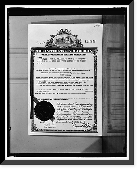 Historic Portrait - Reproduction of a patent grant