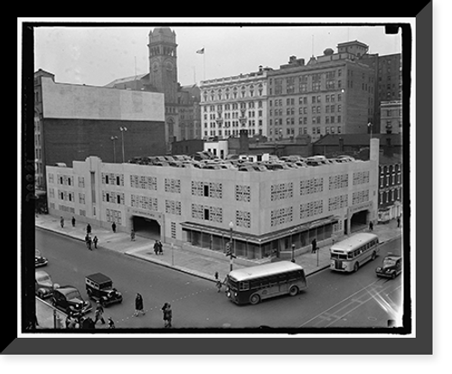 Historic Framed Print, Plaza parking,  17-7/8" x 21-7/8"