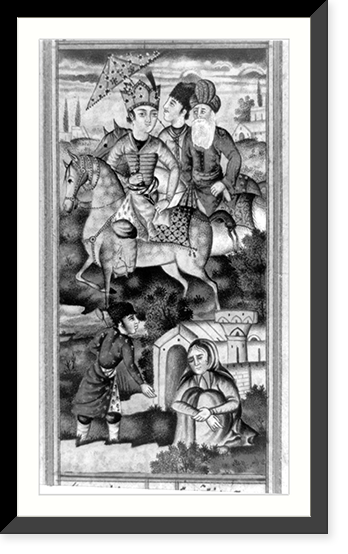A prince about to embark on a journey accompanied by a Pir, a man of wisdom, learned in Holy Writ Classic, Vintage Wall Art