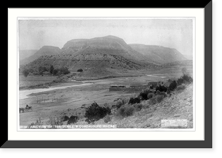 Views in New Mexico: Junction of the Jemez and Guadaloupe Rivers, Vintage Print