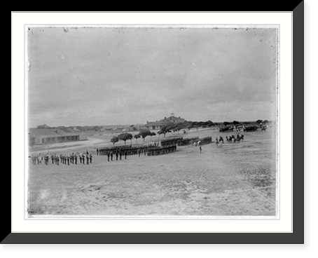 Fort Clark, Tex., ca. 188-: troops at attention on parade; band in left center, Vintage Print