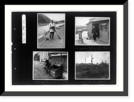 The street claning dep't.; a representative of the police department; the garbage man makes his rounds; calling the fire dep't, Vintage Print