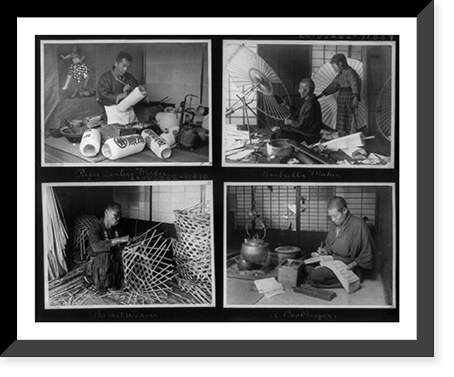 Paper lantern maker; umbrella maker; basket weaver; a bookkeeper, Vintage Wall Art