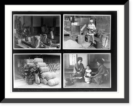 Polishing rice; barganing between farmer and merchant; boiled rice 3 times a day and everyboy likes it, Vintage Poster
