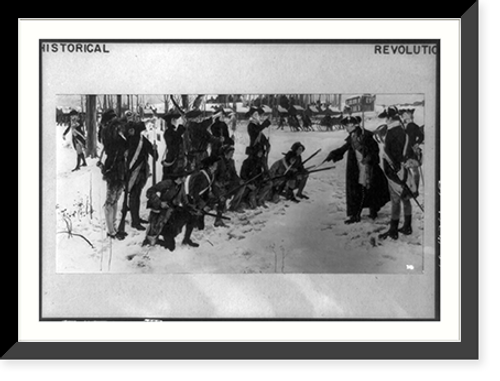 Historic Framed Print, [Baron von Steuben drilling Washington's army at Valley Forge],  17-7/8" x 21-7/8"