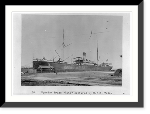 Historic Framed Print, Spanish prize Rita" captured by U.S.S. Yale" - 2,  17-7/8" x 21-7/8"