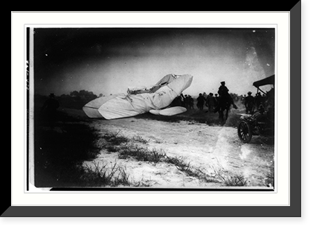 The collapsed Wright airplane photographed just after it struck the ground, Antique Print