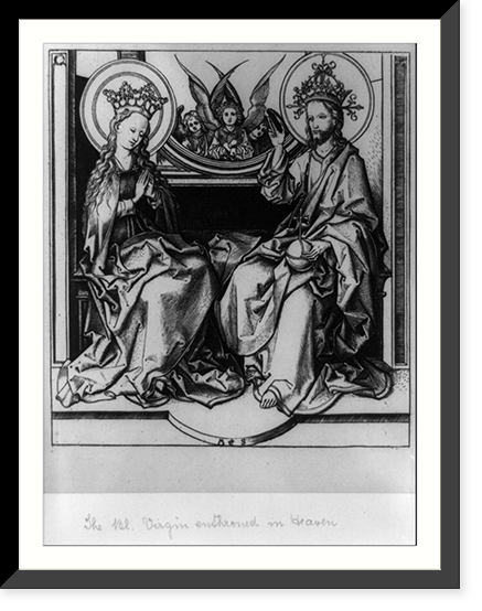 Christ blessing the Virgin.M+S monogram, Vintage Print